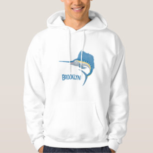 Schwertfischfisch Cartoon Illustration Hoodie