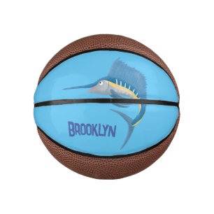 Schwertfischfisch Cartoon Illustration Mini Basketball