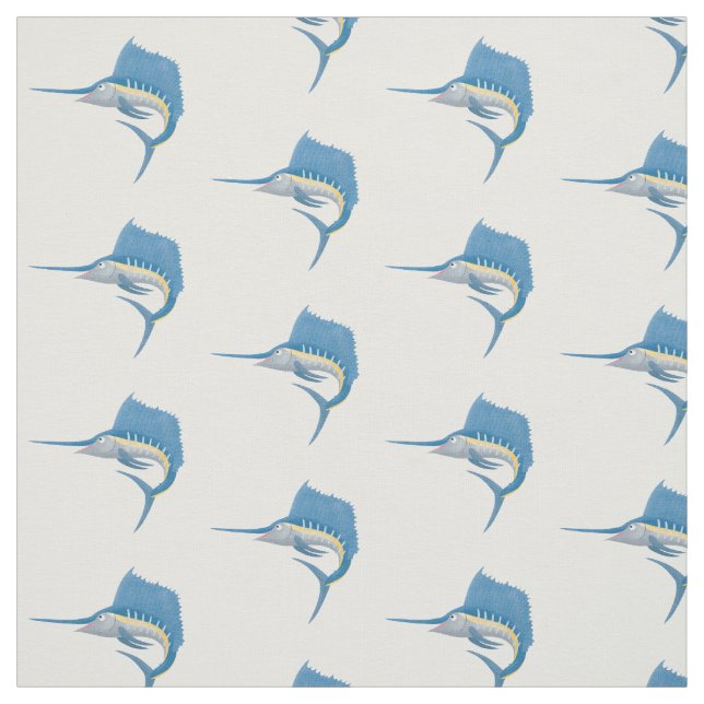 Schwertfischfisch Cartoon Illustration Stoff (Muster)