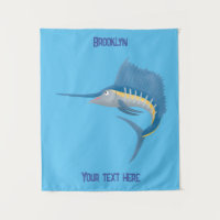 Schwertfischfisch Cartoon Illustration