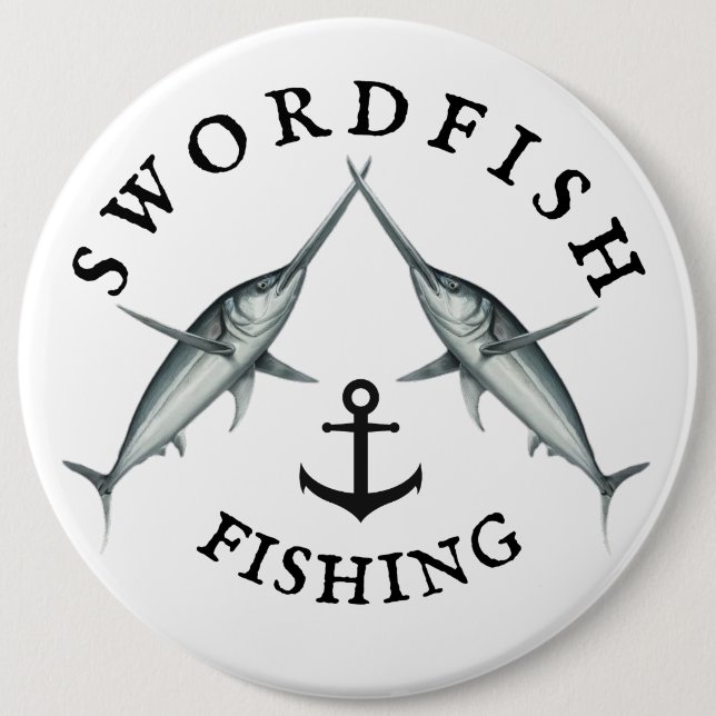Schwertfischfischen Button (Vorderseite)