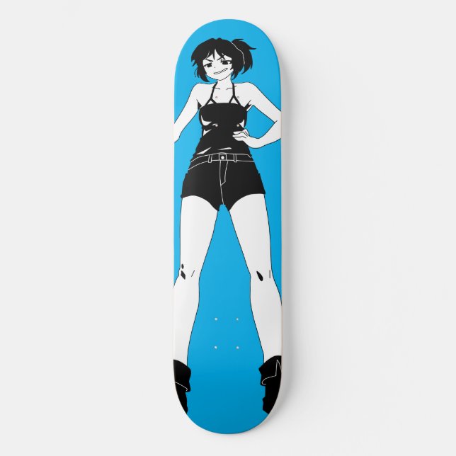 Schwertfrau Anime Girl Skateboard Deck (Vorderseite)