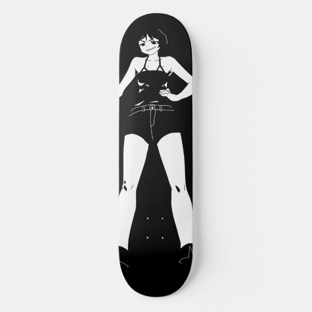 Schwertfrau Anime Girl Skateboard Deck (Vorderseite)