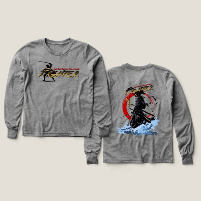 Schwertkämpfer | Kinder Langarmshirt (Design Vorder- & Rückseite)