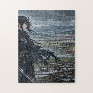 Schwertkämpferin auf dem Schlachtfeld Puzzle