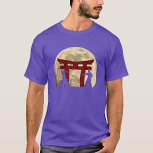 Schwertkrieger Japanisch Samurai Kämpfer Vollmond  T-Shirt