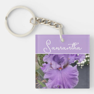 Schwertlilie Blumen Lila Lavendel Flieder Floral Schlüsselanhänger