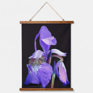 Schwertlilie in Violettblau Wandteppich Mit Holzrahmen