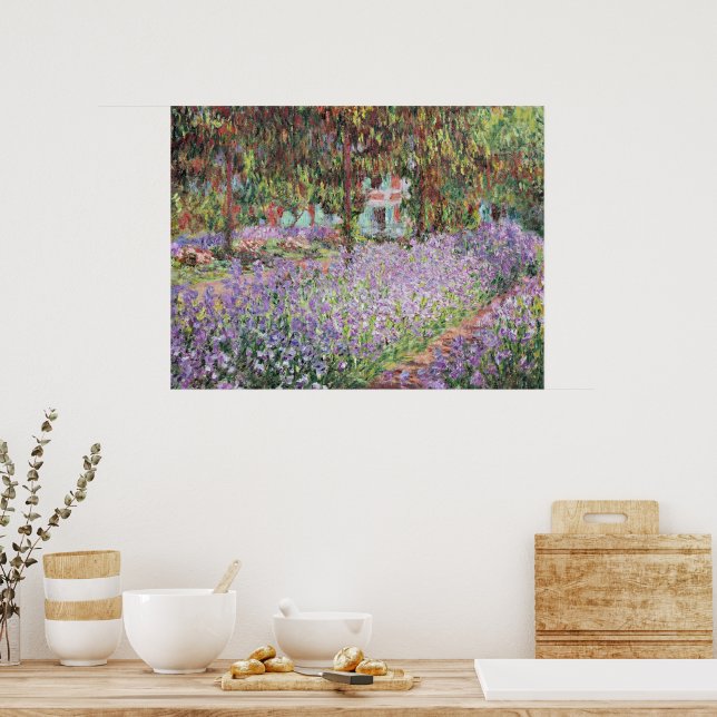 Schwertlilien in Monets Garten Poster (Küche)