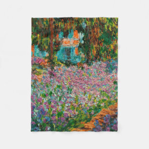 Schwertlilien Monet Garten Giverny Blumen Fleecedecke