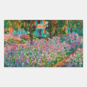 Schwertlilien Monet Garten Giverny Blumen Rechteckiger Aufkleber