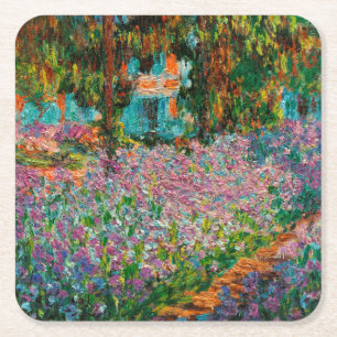 Schwertlilien Monet Garten Giverny Blumen Rechteckiger Pappuntersetzer