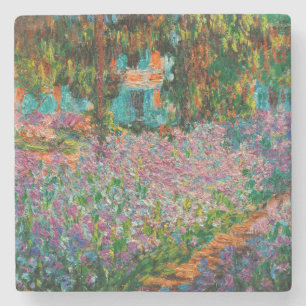 Schwertlilien Monet Garten Giverny Blumen Steinuntersetzer
