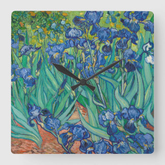 Schwertlilien von Vincent van Gogh Quadratische Wanduhr