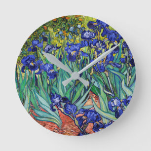 Schwertlilien von Vincent van Gogh Runde Wanduhr