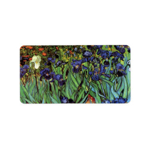 Schwertlilien von Vincent van Gogh, Vintage-Garten Adressaufkleber