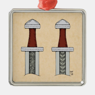Schwertmuster Ornament Aus Metall