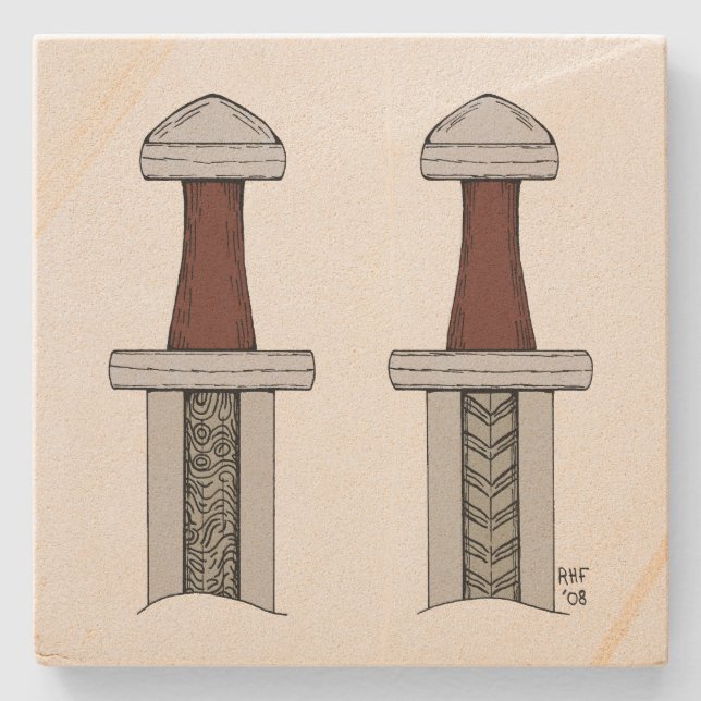 Schwertmuster Steinuntersetzer (Vorderseite)