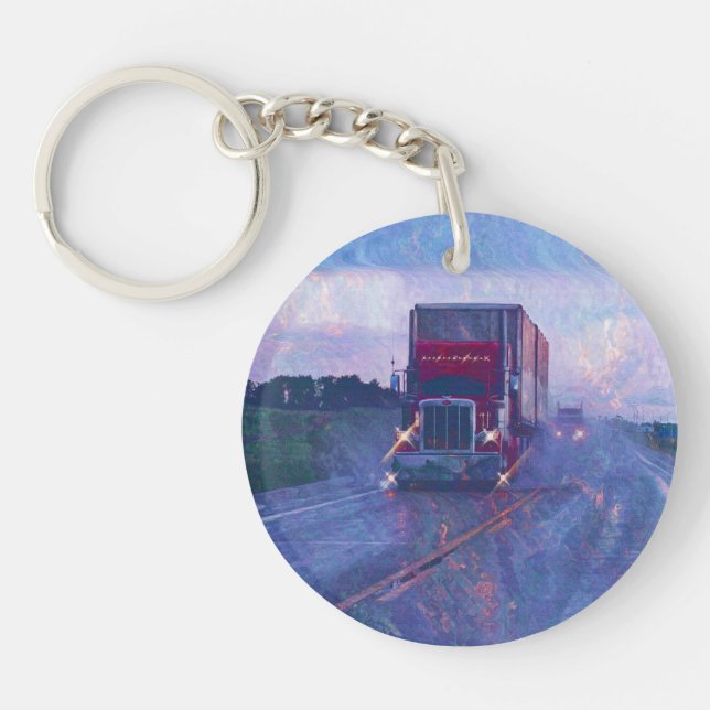 Schwertransporte Art für Lkw-Fahrer Schlüsselanhänger (Vorderseite)