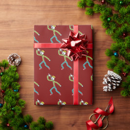 Schwertschluckender Strichmännchen Geschenkpapier