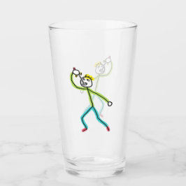Schwertschluckender Strichmännchen Glas