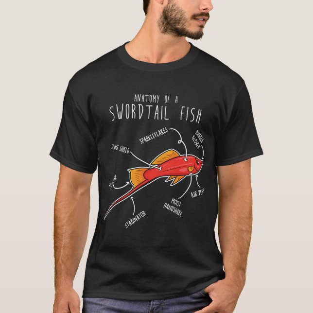 Schwertträgerfisch Anatomie T-Shirt (Vorderseite)