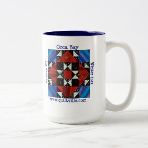 Schwertwal-Bucht-Geheimnis, Quiltville Zweifarbige Tasse