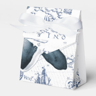 Schwertwal-Karten-Blau Geschenkschachtel