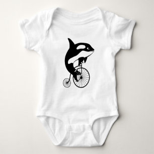 Schwertwal Reiter auf einem Hochrad Baby Strampler
