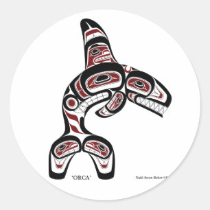 Schwertwal Runder Aufkleber