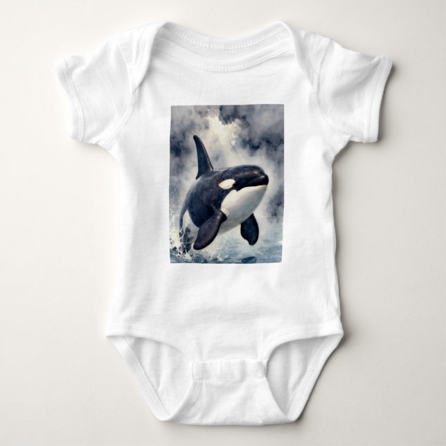 Schwertwal Stürmische Wellen Baby Strampler (Vorderseite)
