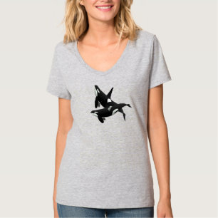 Schwertwal V-Ausschnitt T-Shirt