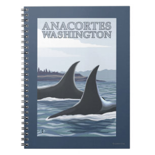 Schwertwal-Wale #1 - Anacortes, Washington Notizblock