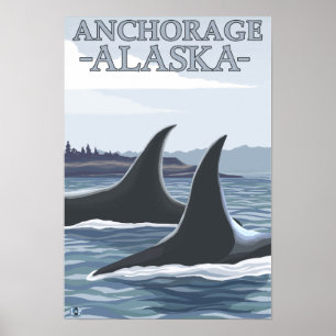 Schwertwal-Wale #1 - Anchorage, Alaska Poster