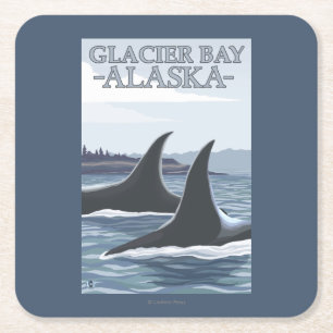 Schwertwal-Wale #1 - Glacier Bay, Alaska Rechteckiger Pappuntersetzer