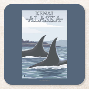 Schwertwal-Wale #1 - Kenai, Alaska Rechteckiger Pappuntersetzer