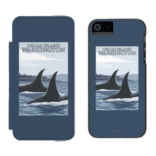 Schwertwal-Wale #1 - Schwertwale Insel, Washington Incipio Watson™ iPhone 5 Geldbörsen Hülle