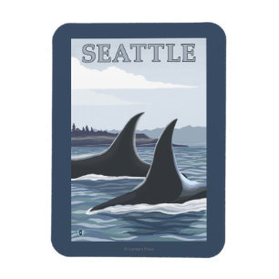 Schwertwal-Wale #1 - Seattle, Washington Magnet