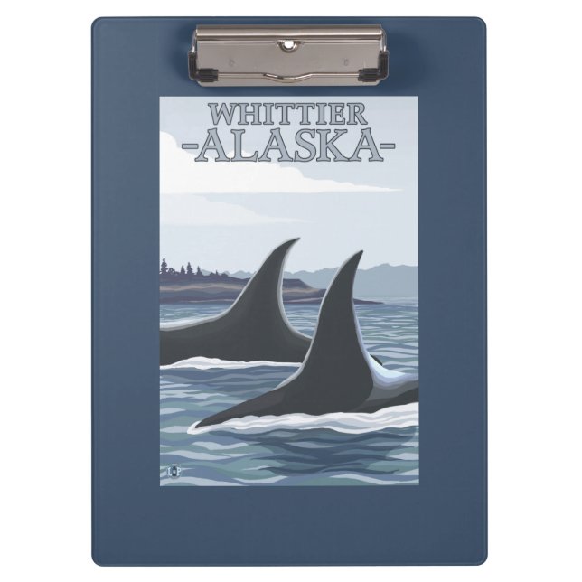 Schwertwal-Wale #1 - Whittier, Alaska Klemmbrett (Vorderseite)
