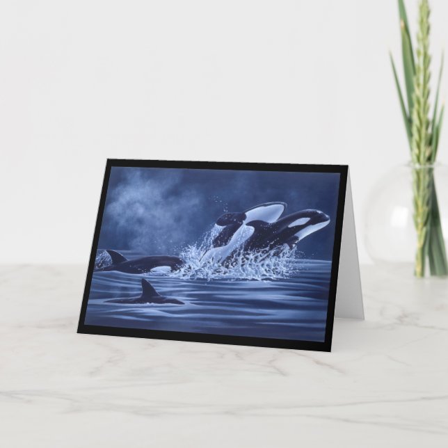 Schwertwale auf dem Lauf Karte (Vorderseite)