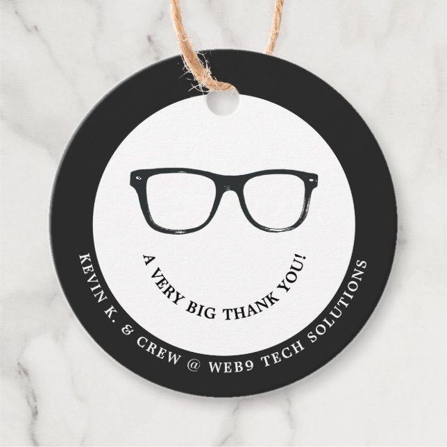 Schwerwiegende Spektakel | Minimal danke Ihnen läc Geschenkanhänger (Vorderseite)