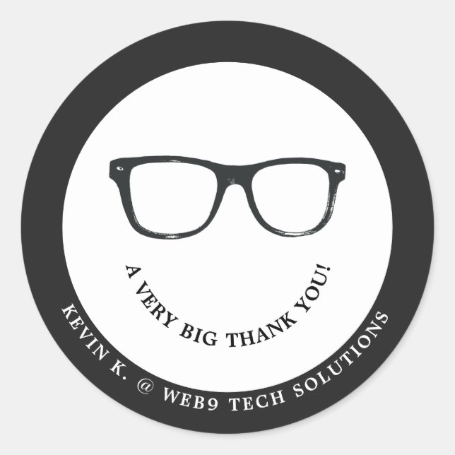 Schwerwiegende Spektakel | Minimal danke Ihnen läc Runder Aufkleber (Vorderseite)