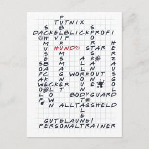 Schwerwörter Hund <3 Postkarte