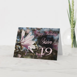 Schwester 19. Geburtstag mit Magnolia Karte