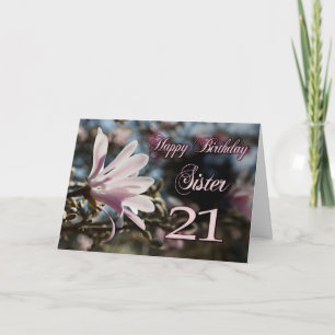 Schwester 21. Geburtstag mit Magnolia Karte