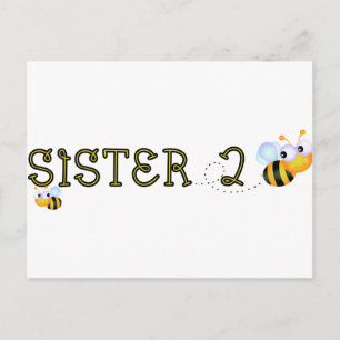 Schwester 2 Biene Postkarte