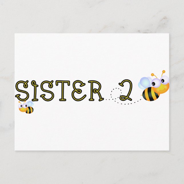 Schwester 2 Biene Postkarte (Vorderseite)