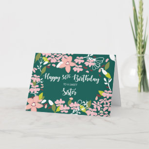 Schwester 36. Geburtstag Grüne Blume Karte