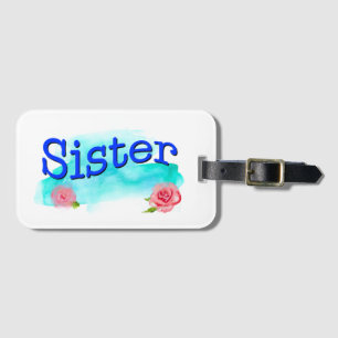 Schwester Aquarell-Rosen Gepäckanhänger