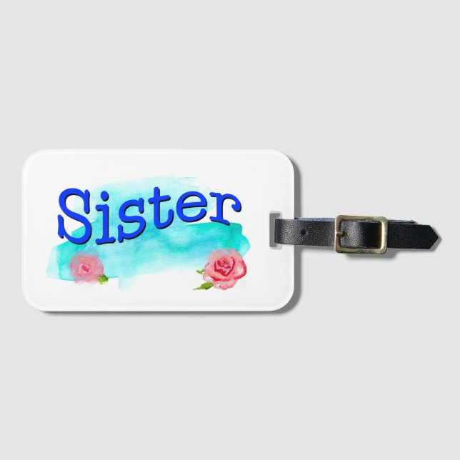 Schwester Aquarell-Rosen  Gepäckanhänger (Vorderseite (Horizontal))